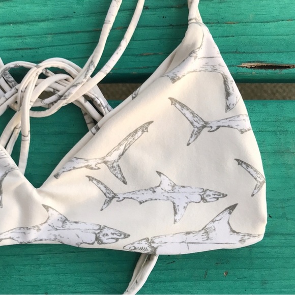 Boys + Arrows Fish Outta Water Shark Dylan Bikini Top - Picture 3 of 10